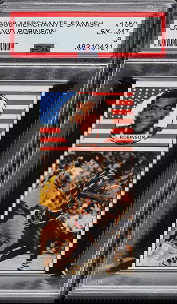 1986 Merchante Spanish Rookie David Robinson PSA 6