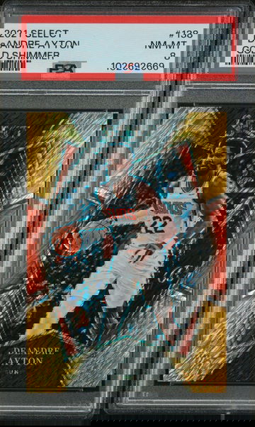 2021 Panini Select Gold Shimmer Deandre Ayton #138 Premier Level /10 PSA 8