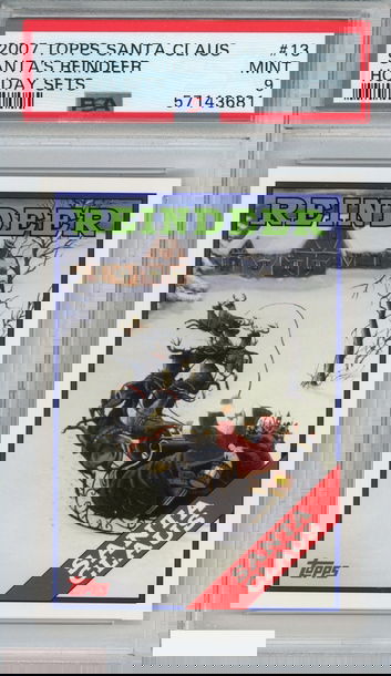 2007 TOPPS SANTA CLAUS HOLIDAY SETS SANTAS REINDEER #13 PSA 9 MINT