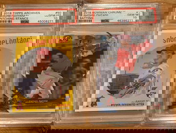 2018 Bowman Chrome and Topps Archives Shohei Ohtani PSA 10's