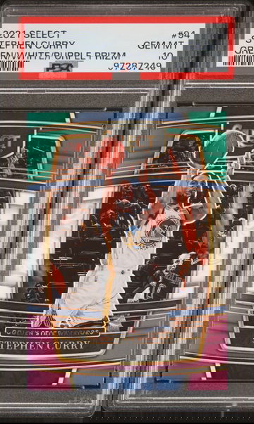 2021 Select Stephen Curry Grn/Wht/Prpl Prizm PSA 10