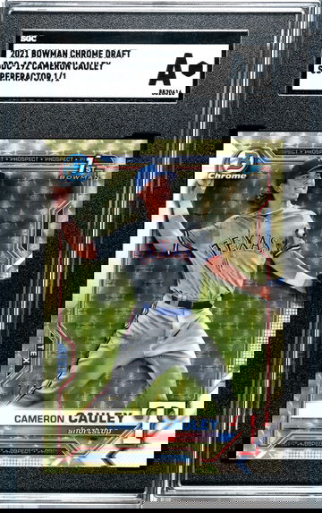 2021 Bowman Chrome Draft Cameron Cauley Superfractor 1/1 SGC A