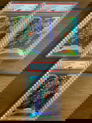 (3) 2019 panini silver prizm Jayson Tatum PSA 10