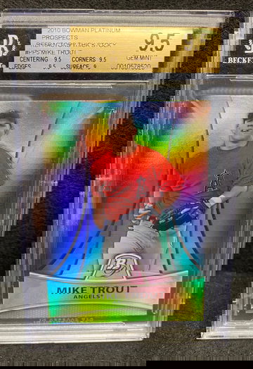 Mike trout Bowman platinum thick stock /999 BGS 9.5