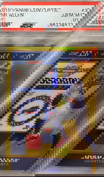 2019 contenders optic Josh allen gold /10