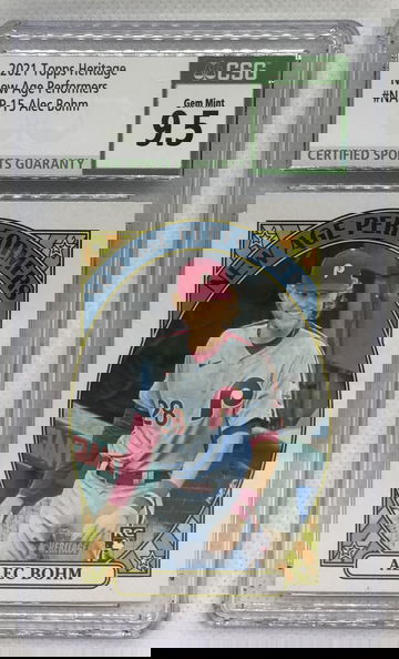 2021 Topps Heritage New Age Performers #NAP-15 Alec Bohm Rookie Card RC CSG 9.5