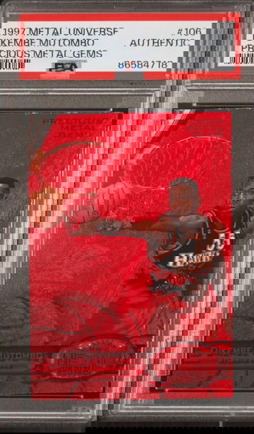 1997 METAL UNIVERSE DIKEMBE MUTOMBO PMG RED /100