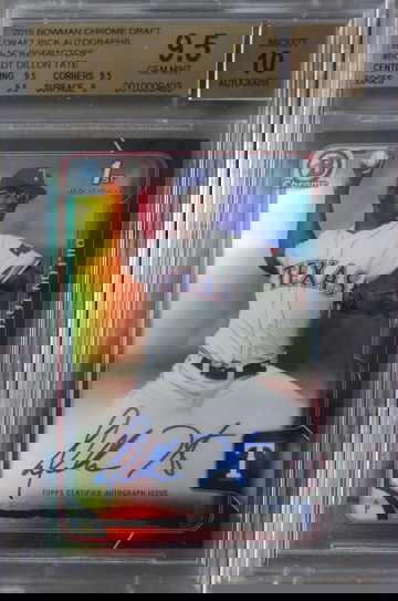 Dillon Tate 2015 Bowman Chrome Draft Auto Black Refractor #/35 BGS 9.5