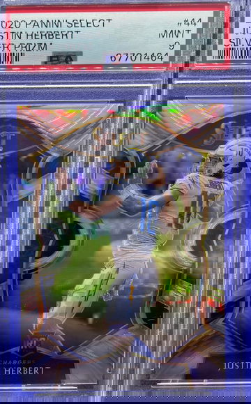 2020 Panini Select JUSTIN HERBERT #44 RC Concourse SILVER Prizm PSA 9 MINT