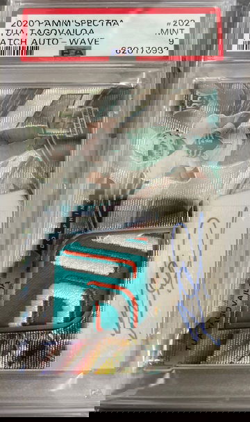 2020 spectra Tua tagovailoa PSA 9 patch auto wave 