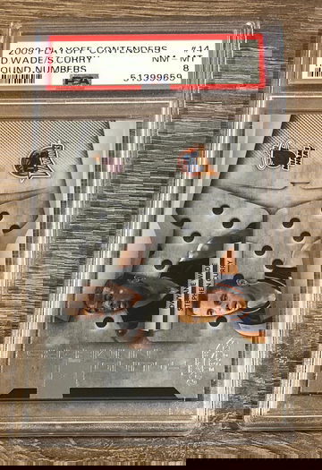 DWYANE WADE STEPHEN CURRY 2009 Playoff Contenders ROUND NUMBERS #14 PSA 8 POP 3