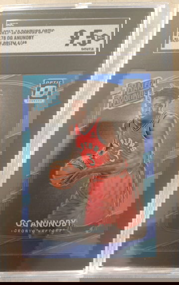 OG Anunoby RC⚡️2017-18 Donruss Optic Blue Prizm /49 SGC 9.5 MINT+ 