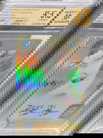 2015 Bowman Chrome Draft Ke'Bryan Hayes Draft Pick Auto Refractor PSA 9.5/10 Gem Mint