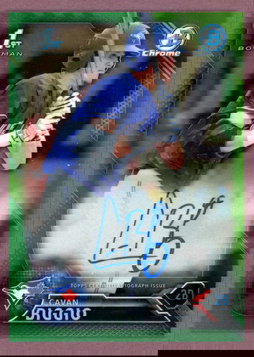 2016 BOWMAN CHROME GREEN REFACTOR AUTO OF CAVAN BIGGIO NUMBERED 70/99