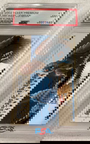 2002 Fleer Premium Micheal Jordan Skylines PSA 9