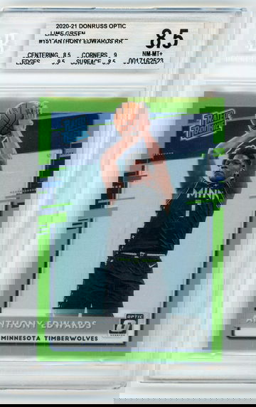 ANTHONY EDWARDS 2020-21 Panini Donruss Optic Lime Green Rc #66/149 BGS 8.5