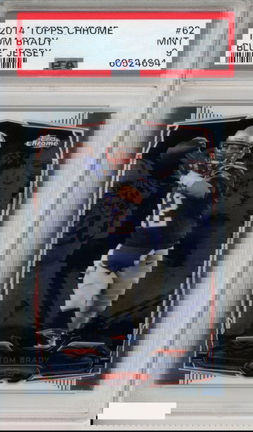 2014 TOPPS CHROME TOM BRADY #62 BLUE JERSEY NEW ENGLAND PATRIOTS PSA 9 MINT