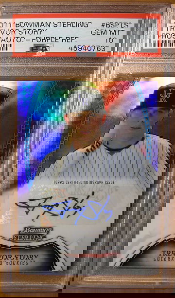 Trevor Story 2011 Bowman Sterling Purple Refractor /10 PSA 10