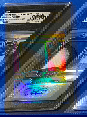2020 PANINI PLATES & PATCHES JALEN HURTS ROOKIE PATCH AUTO PURPLE /25 SGC10💎/9💪.