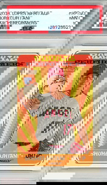 2018 TOPPS HERITAGE ROOKIE PERFORMERS SHOHEI OHTANI #RP-SO RC ANGELS PSA 9 MINT