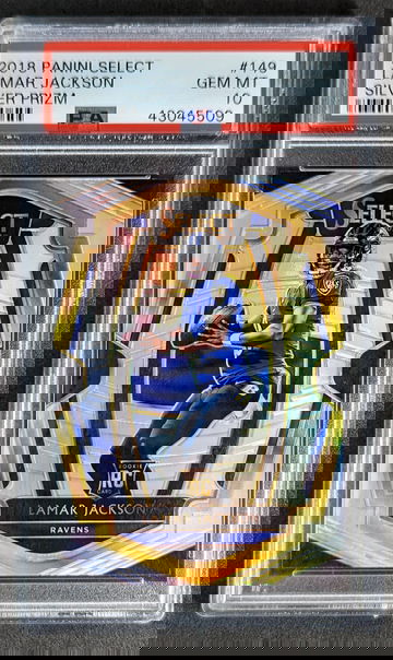 2018 Select Lamar Jackson Silver Prizm PSA 10