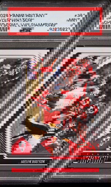 Jaylen Watson 2023 Panini NFL Superbowl Champions #34 Card PSA 9 Mint