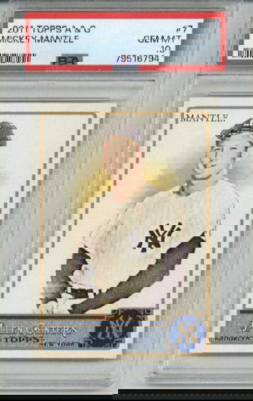 2011 TOPPS ALLEN & GINTER #7 MICKEY MANTLE CARD NEW YORK YANKEES PSA 10 LOW POP