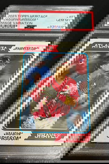 2023 Topps Heritage Vaughn Grissom Image Variation #97 Rookie RC Braves Gem Mint PSA 10