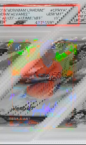 2018 Bowman Chrome #CPAYA Yordan Alvarez Atomic Refractor GEM PSA 10