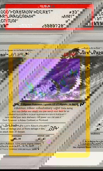 2000 POKEMON ROCKET DARK DRAGONAIR #33 1ST EDITION PSA 9 MINT