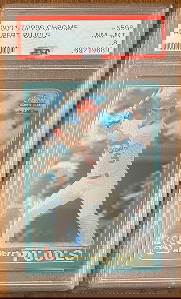 Albert Pujols - 2001 Topps Chrome Rookie Late Edition #596 - PSA 8