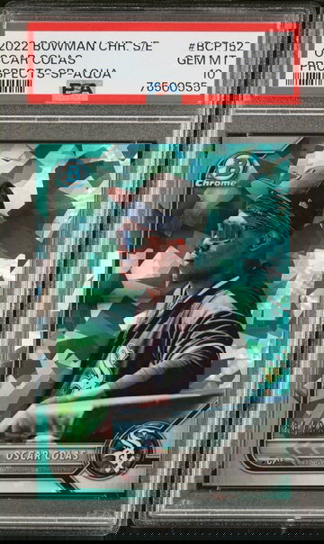 2022 Bowman Chrome Aqua Oscar Colas #BCP-152 /99 PSA 10