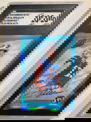 2018 Donruss Optic Josh Allen Blue Prizm Auto SGC 10 Gem Mint