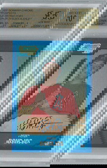 2007 Bowman Chrome Peter Bourjos #BC235 Blue Refractor BGS 9.5 Auto 10 /150 Angels