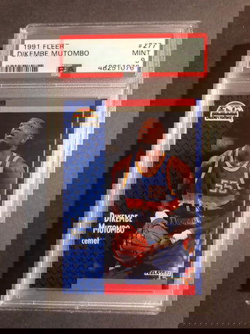 1991 Dikembe Mutombo Rookie Card Fleer #277 RC PSA 9 Mint HOF!