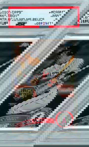 2020 Topps #RCRMT Mike Trout RC.RTR.RC.LG.MD.MF.Relics PSA 9 MINT!