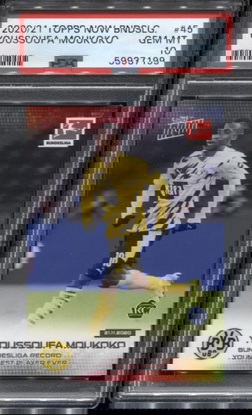 2020 Topps Now Bundesliga #45 Youssoufa Moukoko RC PSA 10 Gem Mint *7199