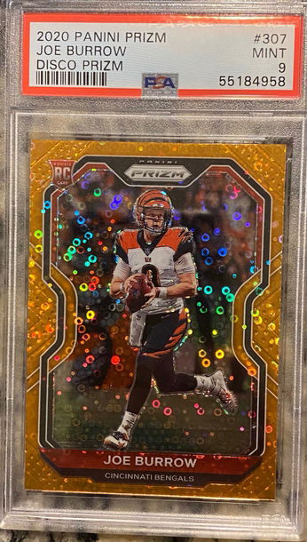2020 Panini Prizm Joe Burrow Disco PSA 9