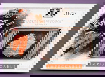 2017 PANINI IMPECCABLE SILVER BAR HALL OF FAMERS OZZIE NEWSOME 15/15 1 OZ