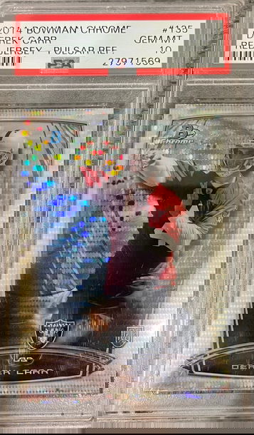 2014 Bowman Chrome Derek Carr Red Jersey - Pulsar Ref PSA 10