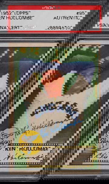 1952 Topps Baseball Ken Holcombe #95 PSA A AUTO RARE