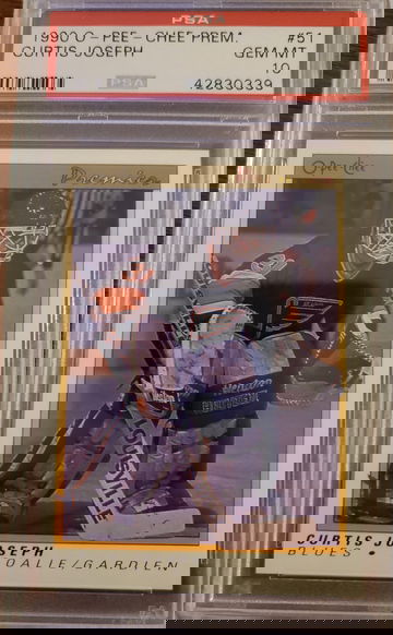 1990 opc premier Curtis Joseph rc psa 10