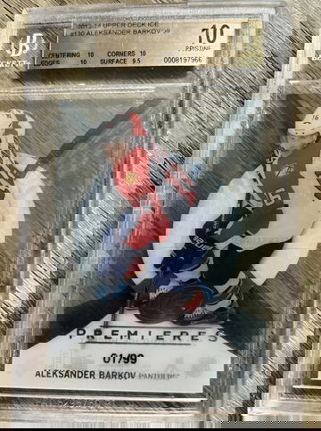 2013-14 Aleksander Barkov 1/1 Upper Deck Ice Premieres 1  /99 RC BGS 10 PRISTINE