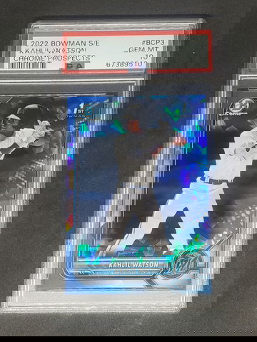 2022 Bowman Sapphire Khalil Watson Chrome Prospect #BCP3 PSA 10 