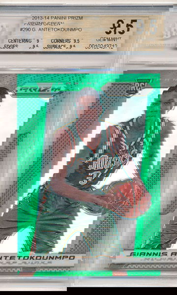 Giannis Antetokounmpo 2013-14 Panini Prizm Green Refractor Rookie Card RC BGS 9.5 Gem Mint