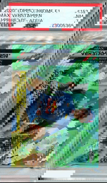 2020 TOPPS CHROME F1 MAX VERSTAPPEN #152 SAPPHIRE ED-AQUA 51 OF 99 PSA 7 NM