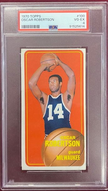 1970 Topps Oscar Robertson ( MILWAUKEE BUCKS ) PSA 4 VG-EX Card #100! 