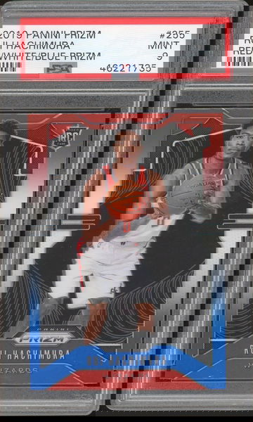 2019 Prizm Red White Blue Rui Hachimura RC PSA 9