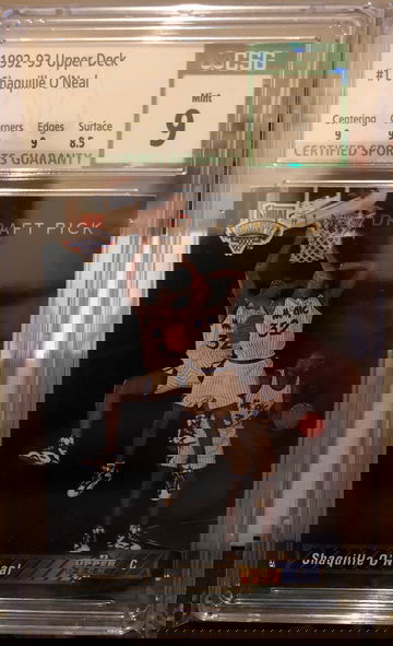 1992 Upper Deck Shaquille O'Neal ROOKIE RC #1b CSG 9 Mint W/sub Grades 🔥🔥🔥🔥