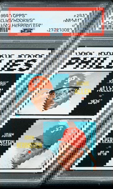 1964 TOPPS #243 RICHIE ALLEN RC PHILLIES HOF ROOKIE NEW PSA 8 NM-MT